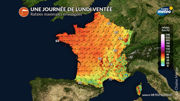 Une journée de lundi ventée Actualités France