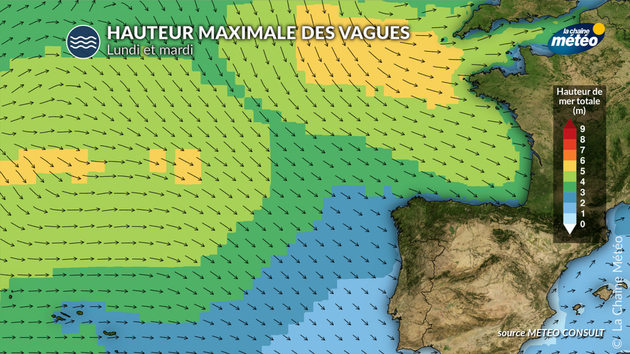 Hauteur des vagues lundi et mardi Actualités France