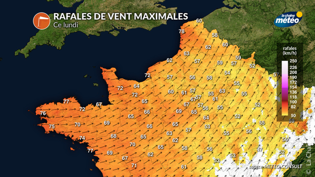 Fortes rafales de vent dans le nord-ouest Actualités France