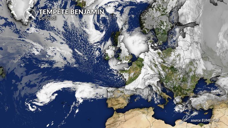 Bilan tempête Benjamin : toute la France touchée, jusqu'à 168 km/h de vent