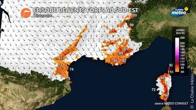 Vents forts au sud-est dimanche Actualités France