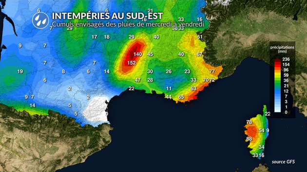 Intempéries au sud-est de mercredi à vendredi Actualités France