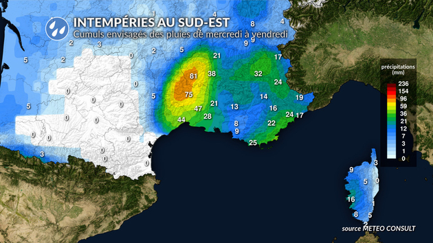 Intempéries au sud-est de mercredi à vendredi Actualités France