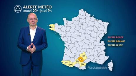 Vent tempétueux mercredi au sud-ouest, fortes vagues en Bretagne 
