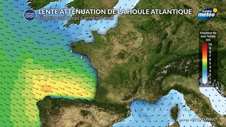 Risque de submersion atlantique en atténuation vendredi