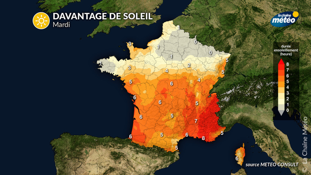 Davantage de soleil mardi Actualités France