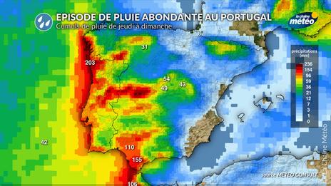 Dépression Claudia : pluies abondantes au Portugal puis en Espagne ces prochains jours