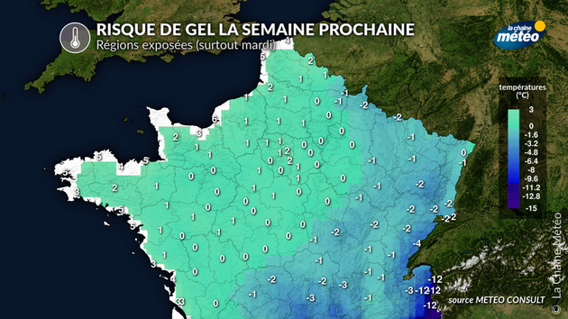 Températures les plus basses envisagées la semaine prochaine Actualités France