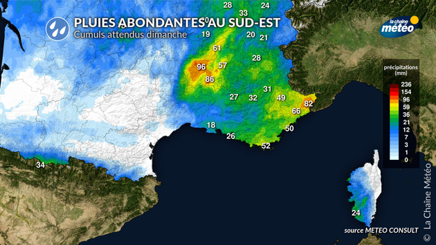 Fortes pluies au sud-est dimanche Actualités France