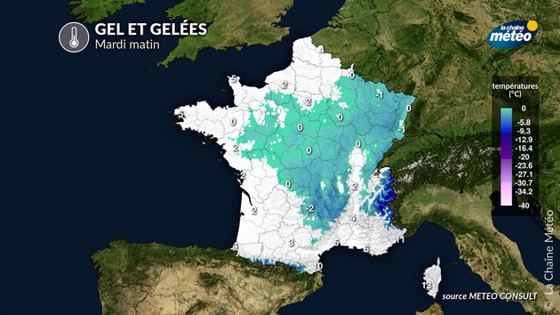 Gel et gelées mardi matin Actualités France