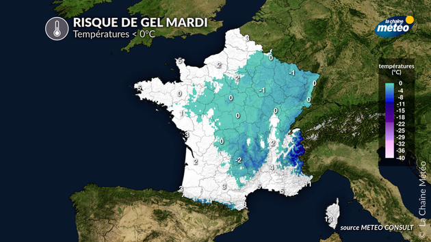 Risque de gel mardi Actualités France