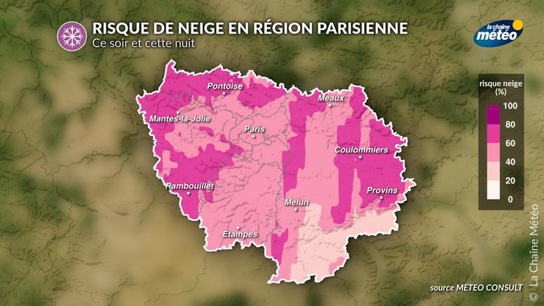Neige à Paris et en Île-de-France ce soir et cette nuit : les dernières prévisions