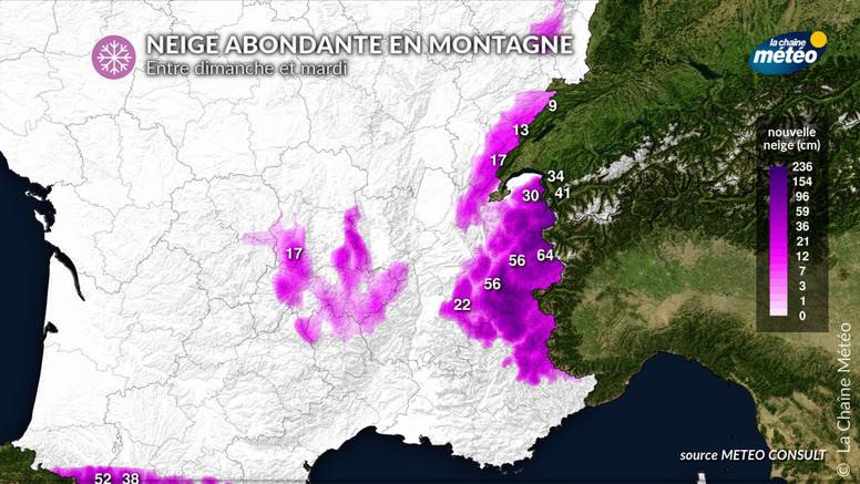 Vers d’abondantes chutes de neige en moyenne montagne jusqu'à mardi prochain
