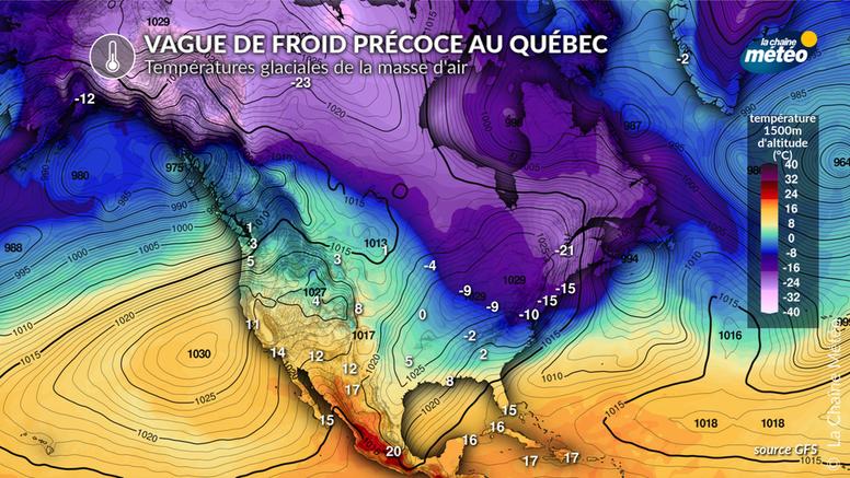 Québec : vague de froid la plus précoce avec -22°C à Québec City