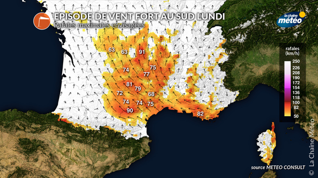 vents forts lundi au sud Actualités France