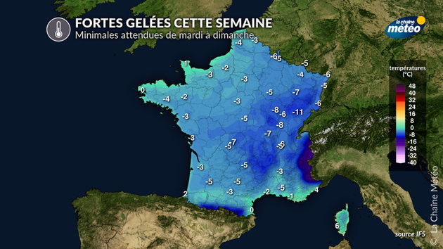 Températures minimales attendues cette semaine Actualités France