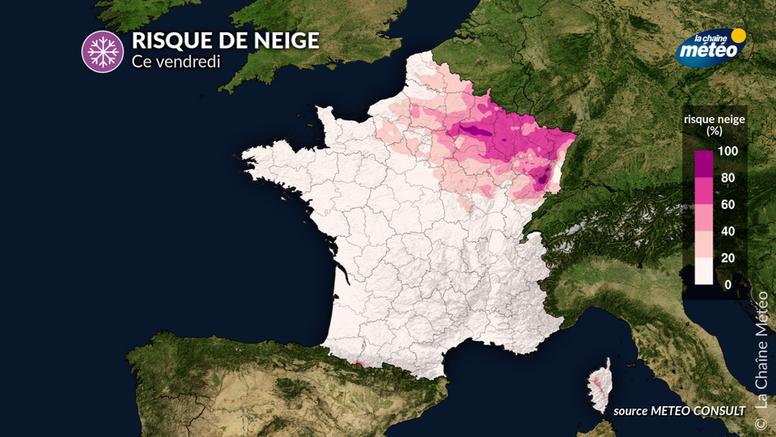 Risque de neige en plaine vendredi et samedi dans l'est, prudence sur les routes