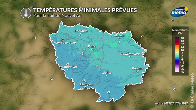 Températures minimales prévues pour la nuit du Nouvel An Actualités France