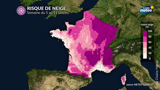 Risque de neige du 5 au 11 janvier Actualités France