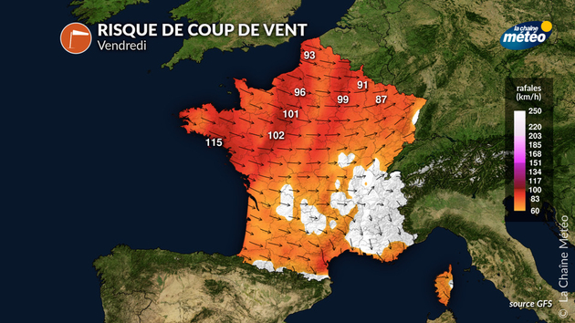 Risque de coup de vent vendredi Actualités France