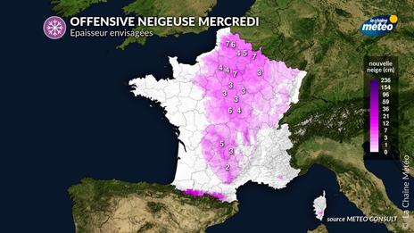 Neige : nouvelle offensive plus marquée mercredi