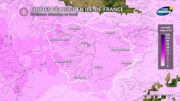 Chutes de neige en Ile de France ce lundi Actualités France