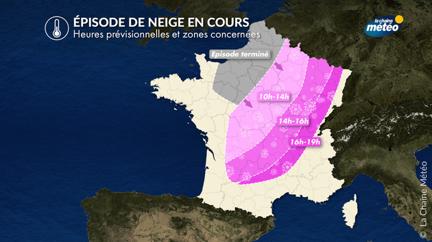 Progression du front neigeux pour ces prochaines heures Actualités France
