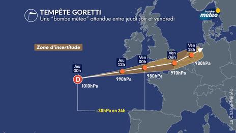 Tempête Goretti : une bombe météorologique attendue sur la France