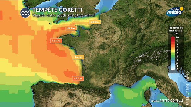 Tempête Goretti : vagues prévues Actualités France