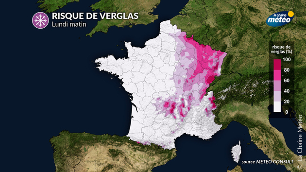 Risque de verglas lundi matin Actualités France