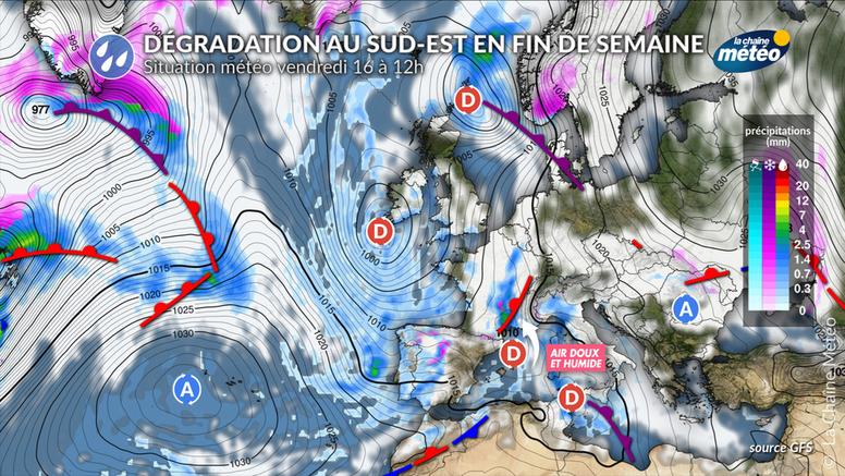Vers un épisode de forte pluie en fin de semaine dans le sud-est