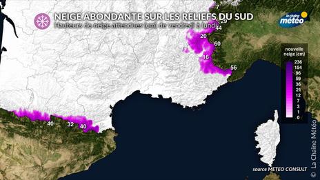Montagne : neige abondante ces prochains jours sur les massifs du sud
