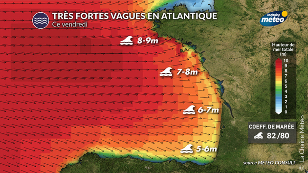 Très fortes vagues en Atlantique Actualités France