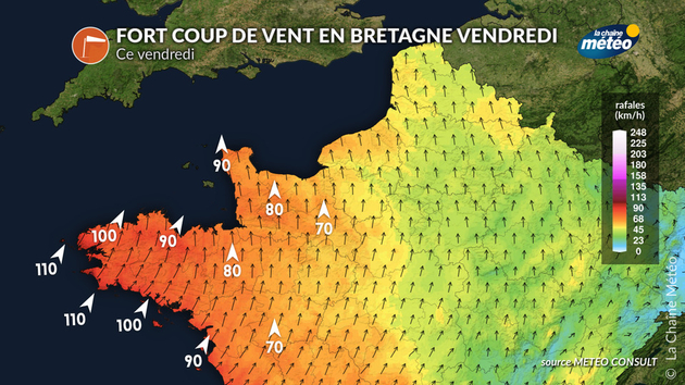 Fortes rafales de vent ce vendredi en Bretagne Actualités France