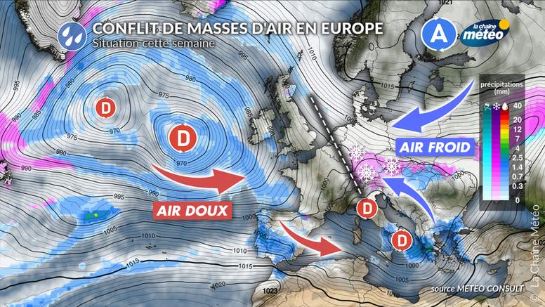 Conflit de masses d’air en Europe : le froid aux portes de la France