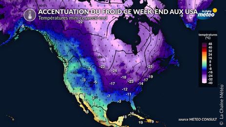 États-Unis : une nouvelle descente d’air polaire va plonger jusqu’à la Floride ce week-end