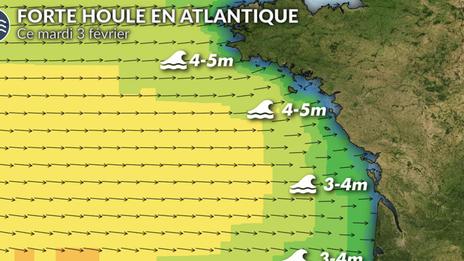 Début de semaine prochaine à risque sur nos côtes : forte houle, vent fort et grandes marées