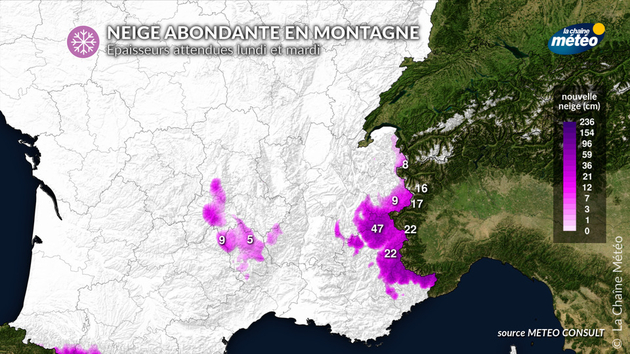 Neige en montagne de lundi à mardi Actualités France