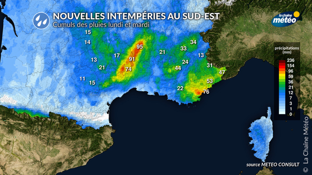 Nouvelles intempéries au sud-est Actualités France