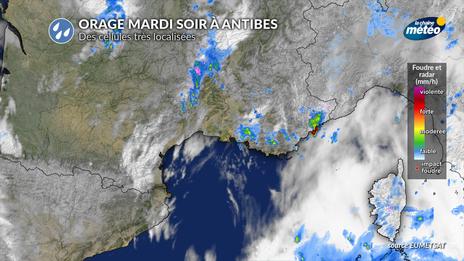 Orage stationnaire à Antibes : convergence des vents et grêle au cœur de la ville