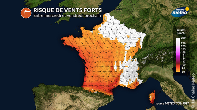 risque de coups de vent entre mercredi et vendredi prochain Actualités France