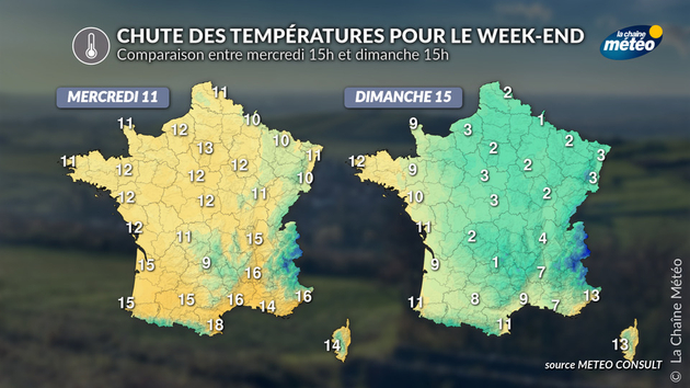 Chute des températures entre mercredi et dimanche Actualités France