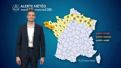 Fortes pluies au nord-ouest, neige au nord de la Seine