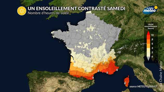 Ensoleillement contrasté ce samedi Actualités France