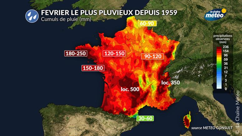 Février 2026 : le mois de février le plus pluvieux depuis 1959