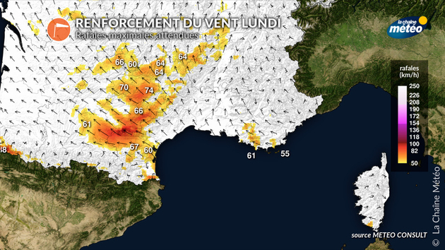 Vents au sud lundi Actualités France