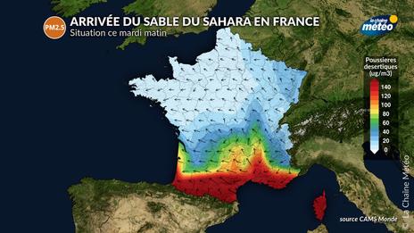 Remontée des sables du Sahara vers la France : un phénomène spectaculaire mais aux conséquences limitées