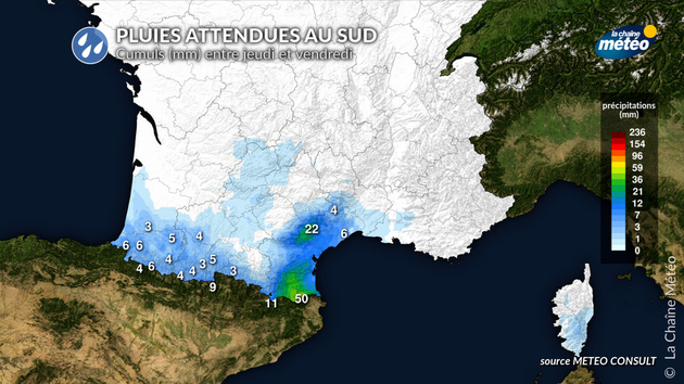 Cumuls de pluie attendus au sud de la France jeudi et vendredi Actualités étranger