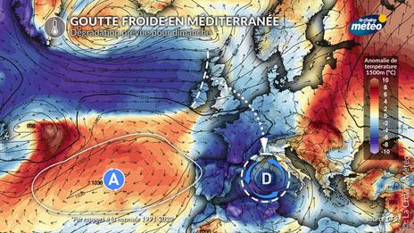 Une goutte froide va plonger vers la Méditerranée ce week-end : pourquoi ce phénomène se répète