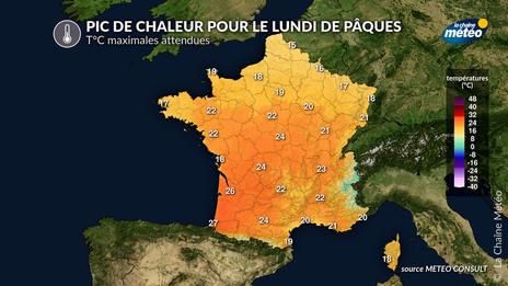 Nette hausse des températures pour le week-end de Pâques : jusqu'à 28°C en Aquitaine